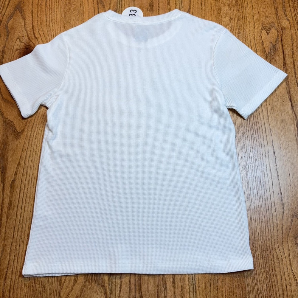 NWT Hard Luck T Shirt Men's Small Waffle Knit Short Sleeve Thermal White Skater - Picture 5 of 6